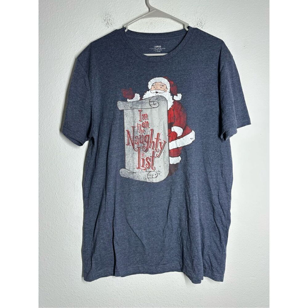 I’m On The Naughty List Adult Unisex Cotton Blend T-shirt Size L - Picture 1 of 10